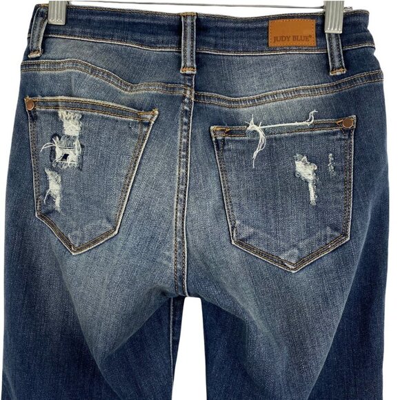 Judy Blue Skinny Jeans Distressed‎ Patchwork Plaid Women's Size 1/25 - Picture 6 of 9